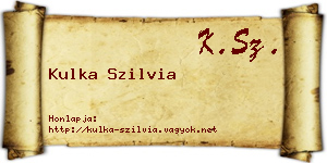 Kulka Szilvia névjegykártya
