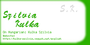 szilvia kulka business card